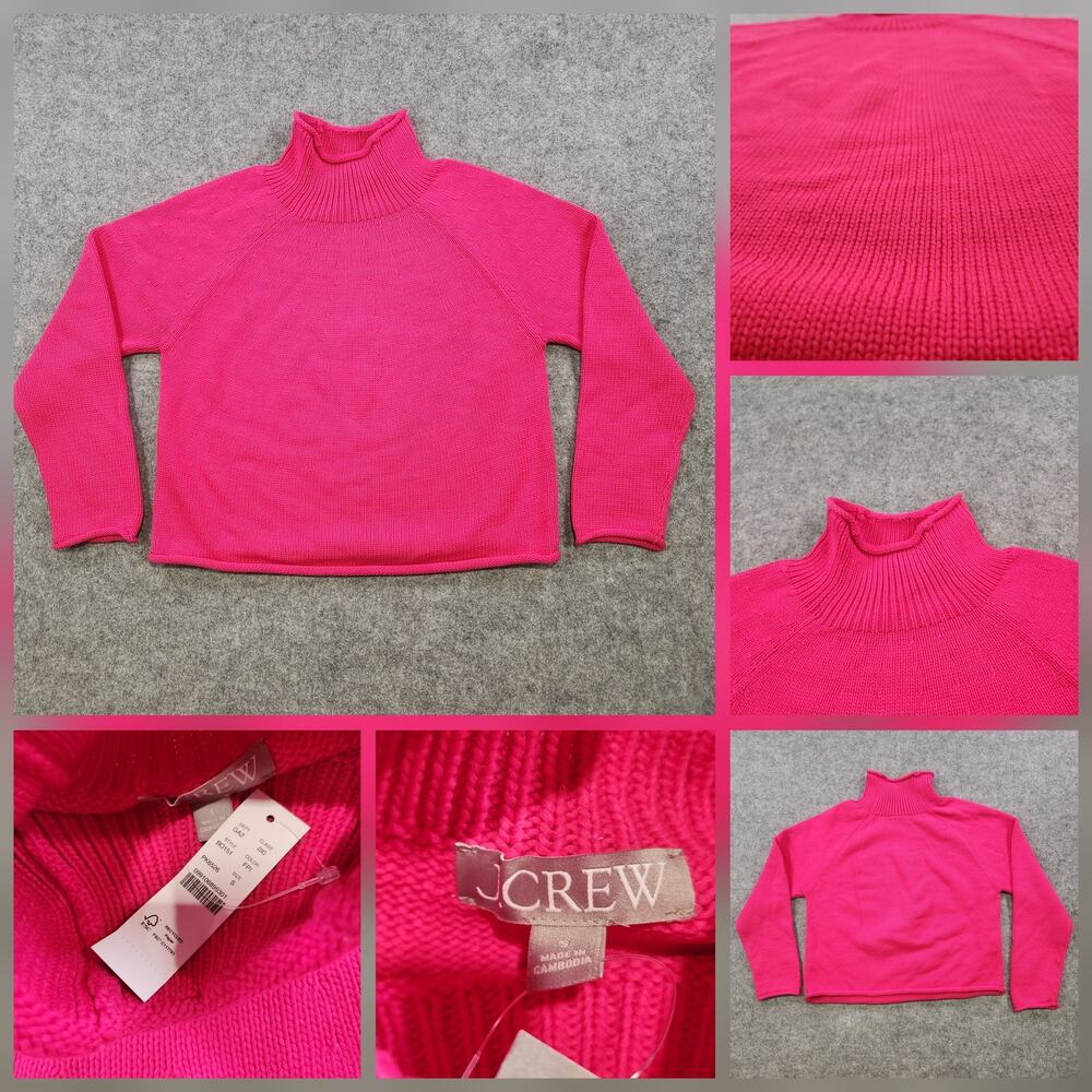 J Crew Sweater Womens S Small Pink Rollneck Pullover Cotton Blend Knit